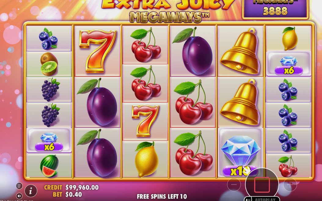 Free spins-läget under pågående tumble-sekvens